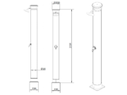 Drawing with the dimensions of the DUO 40 l solar shower