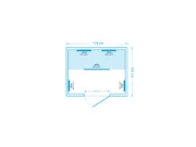 Drawing with dimensions of the Marimex POPULAR 2003 L infrared sauna – 120 × 105 cm, 60 cm door and Red Light heaters