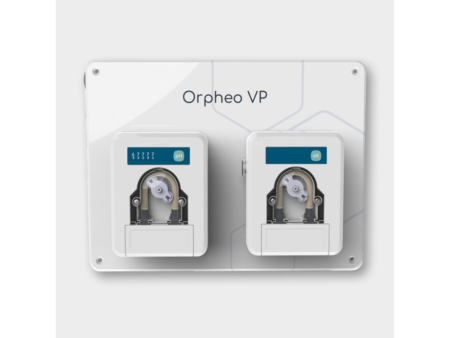 Дозираща система Orpheo VP с две помпи на бяла монтажна плоча