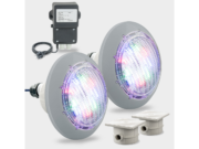 Комплект с 2 RGB прожектора, трансформатор и две кабелни кутии, сива бленда