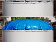 Aufblasbare Winterabdeckung MTH Air Protect UNI zweifarbig blau/grau für runden Pool