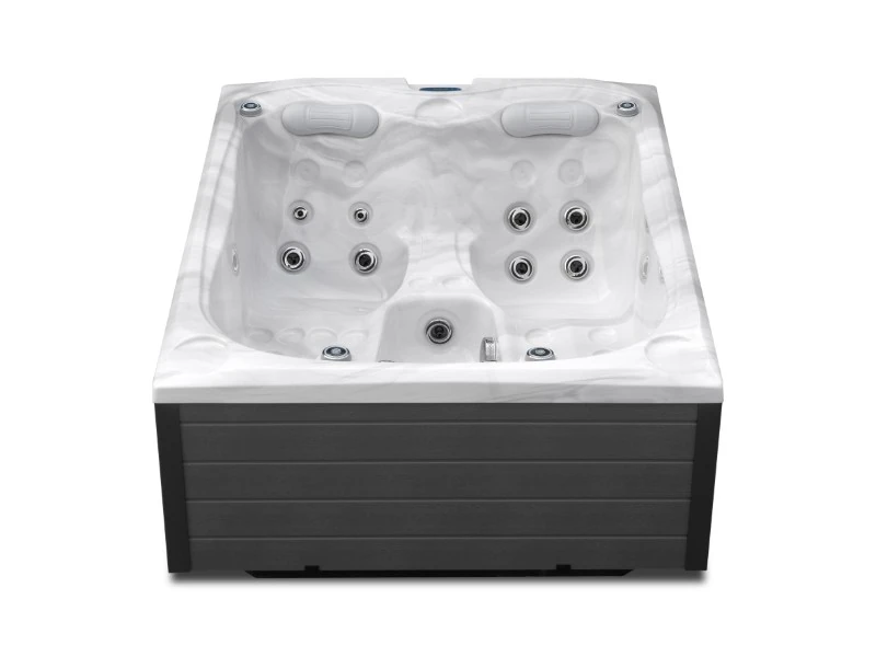 Două șezlonguri cu duze și tetiere în jacuzzi Emerald Basic, vedere din față