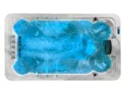 Aquas swim spa with working jets and moving water, view from above
