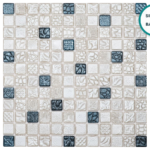 Embossed glass-ceramic mosaic Genziana – mosaic sheet