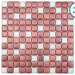 Embossed glass-ceramic mosaic Rodonite – mosaic sheet