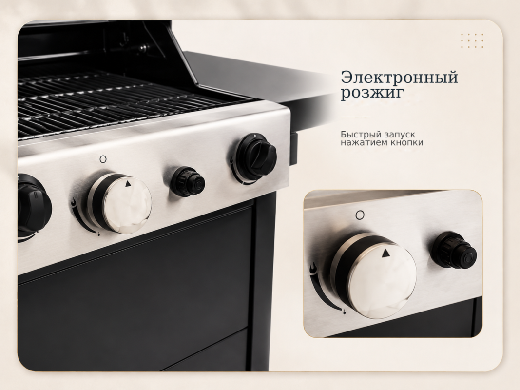 Газовый гриль Char-Broil Convective 310B, 3 горелки – Электронный, розжиг