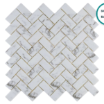 Glass-ceramic herringbone mosaic Cap Corse – mosaic sheet