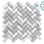 Glass-ceramic herringbone mosaic Deauville – mosaic sheet