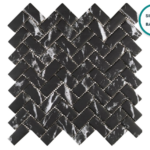 Glass-ceramic herringbone mosaic Vulcano – mosaic sheet