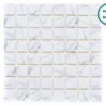Glass-ceramic patterned mosaic Arabescato – mosaic sheet