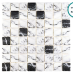 Glass-ceramic patterned mosaic Marquina – mosaic sheet