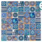 Glass-ceramic patterned mosaic Porto – mosaic sheet