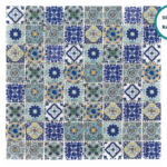Glass-ceramic patterned mosaic Talavera – mosaic sheet