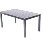 Masă de grădină Compact din aluminiu cu blat din lamele, vedere de sus din lateral