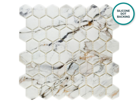 Hexagonal glass-ceramic mosaic Altissimo – mosaic sheet