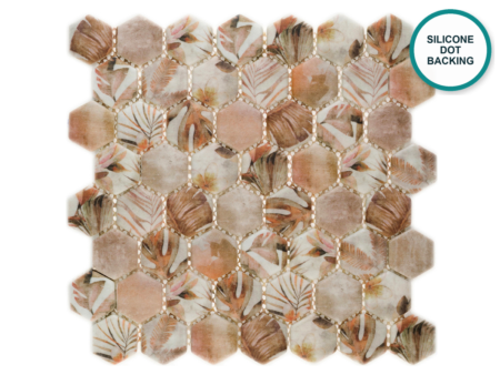 Hexagonal glass-ceramic mosaic Amaranto – mosaic sheet