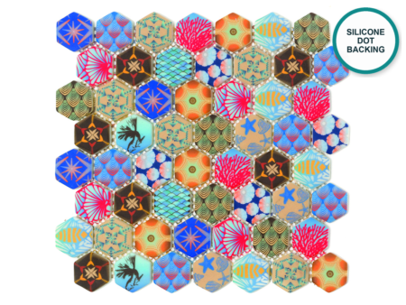 Hexagonal glass-ceramic mosaic Anemone – mosaic sheet