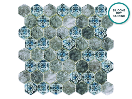 Hexagonal glass-ceramic mosaic Ardennes – mosaic sheet