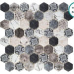 Hexagonal glass-ceramic mosaic Bernina – mosaic sheet