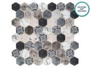 Hexagonal glass-ceramic mosaic Bernina – mosaic sheet