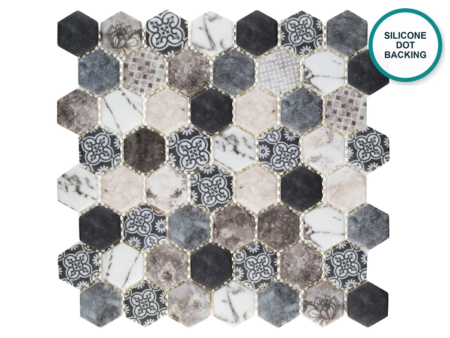 Hexagonal glass-ceramic mosaic Bernina – mosaic sheet