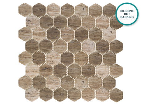 Hexagonal glass-ceramic mosaic Castagno – mosaic sheet