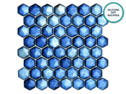 Hexagonal glass-ceramic mosaic Cayo Santa María – mosaic sheet