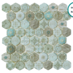 Hexagonal glass-ceramic mosaic Celadon – mosaic sheet