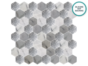 Hexagonal glass-ceramic mosaic Cenere – mosaic sheet