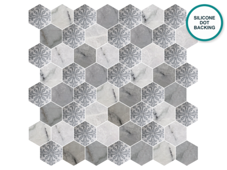 Hexagonal glass-ceramic mosaic Cenere – mosaic sheet