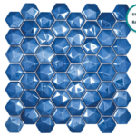 Hexagonal glass-ceramic mosaic Cienfuegos – mosaic sheet