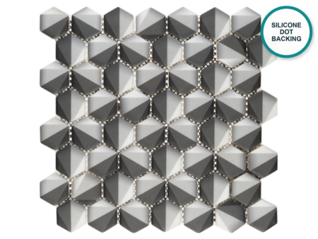 Hexagonal glass-ceramic mosaic Ematite – mosaic sheet