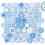 Hexagonal glass-ceramic mosaic Estremoz – mosaic sheet
