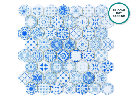 Hexagonal glass-ceramic mosaic Estremoz – mosaic sheet