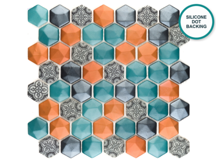 Hexagonal glass-ceramic mosaic Faro – mosaic sheet