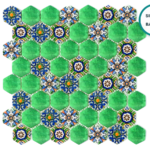 Hexagonal glass-ceramic mosaic Felce – mosaic sheet