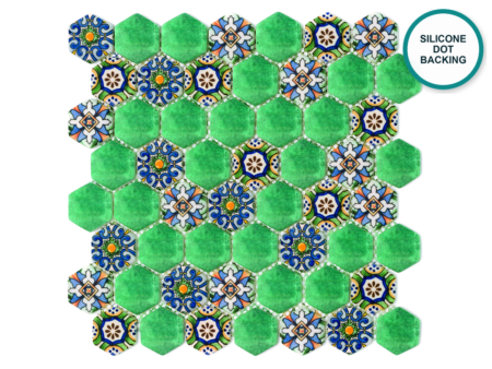 Hexagonal glass-ceramic mosaic Felce – mosaic sheet
