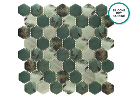 Hexagonal glass-ceramic mosaic Ficus – mosaic sheet