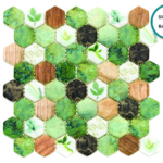 Hexagonal glass-ceramic mosaic Foresta – mosaic sheet