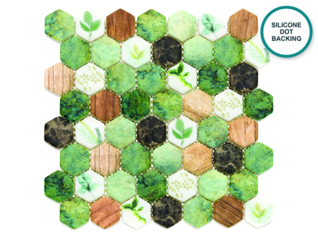 Hexagonal glass-ceramic mosaic Foresta – mosaic sheet