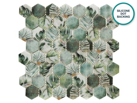 Hexagonal glass-ceramic mosaic Giungla – mosaic sheet