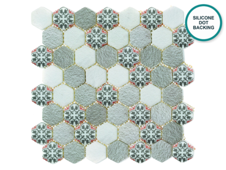 Hexagonal glass-ceramic mosaic Glauconite – mosaic sheet