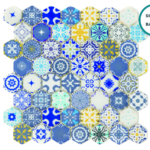 Hexagonal glass-ceramic mosaic Jodhpur – mosaic sheet