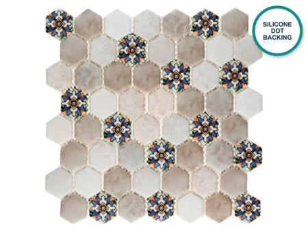 Hexagonal glass-ceramic mosaic Jura – mosaic sheet