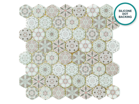Hexagonal glass-ceramic mosaic Kashgar – mosaic sheet