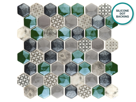 Hexagonal glass-ceramic mosaic Lagos – mosaic sheet
