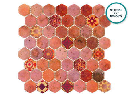 Hexagonal glass-ceramic mosaic Mattone – mosaic sheet