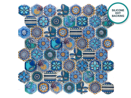 Hexagonal glass-ceramic mosaic Modica – mosaic sheet