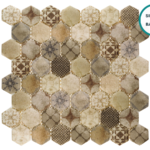 Hexagonal glass-ceramic mosaic Nocciola – mosaic sheet