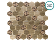 Hexagonal glass-ceramic mosaic Noce – mosaic sheet